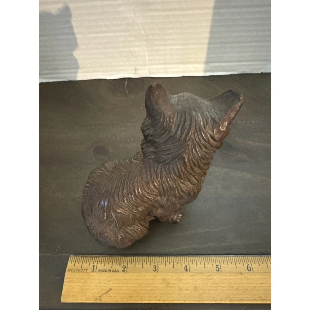 VTG Red Mill Faux Wood Carved Cat Figurine Resin‎ Handcrafted 5 1/4